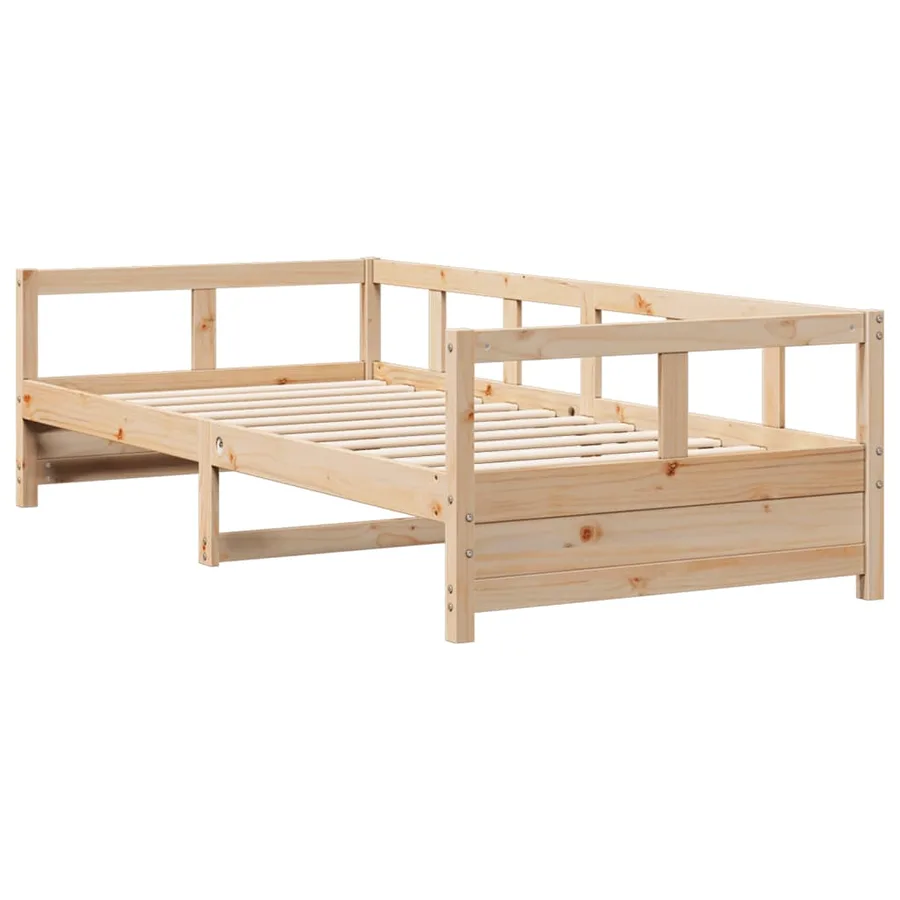 Lit de jour sans matelas naturel 80x200 cm bois pin massif - 3
