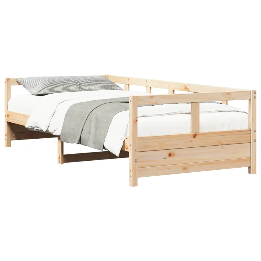 Lit de jour sans matelas naturel 80x200 cm bois pin massif - 4