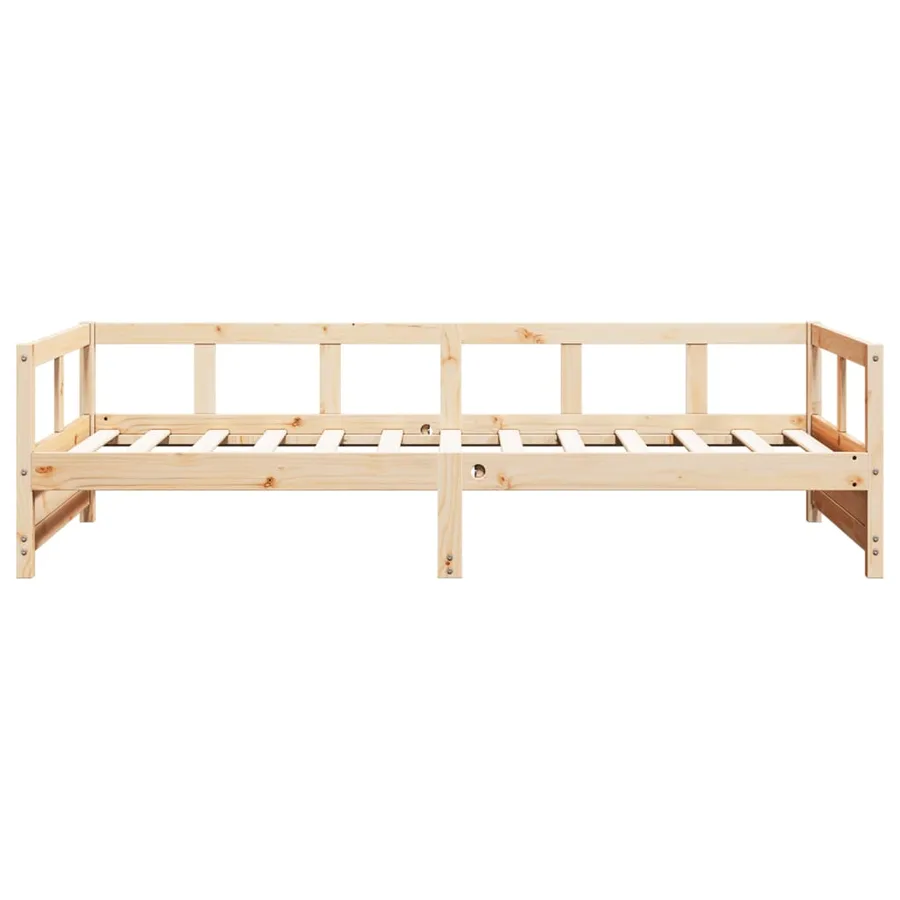 Lit de jour sans matelas naturel 80x200 cm bois pin massif - 5