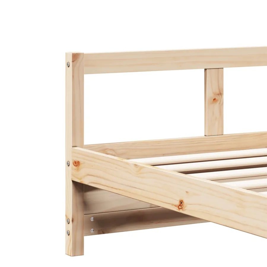 Lit de jour sans matelas naturel 80x200 cm bois pin massif - 8