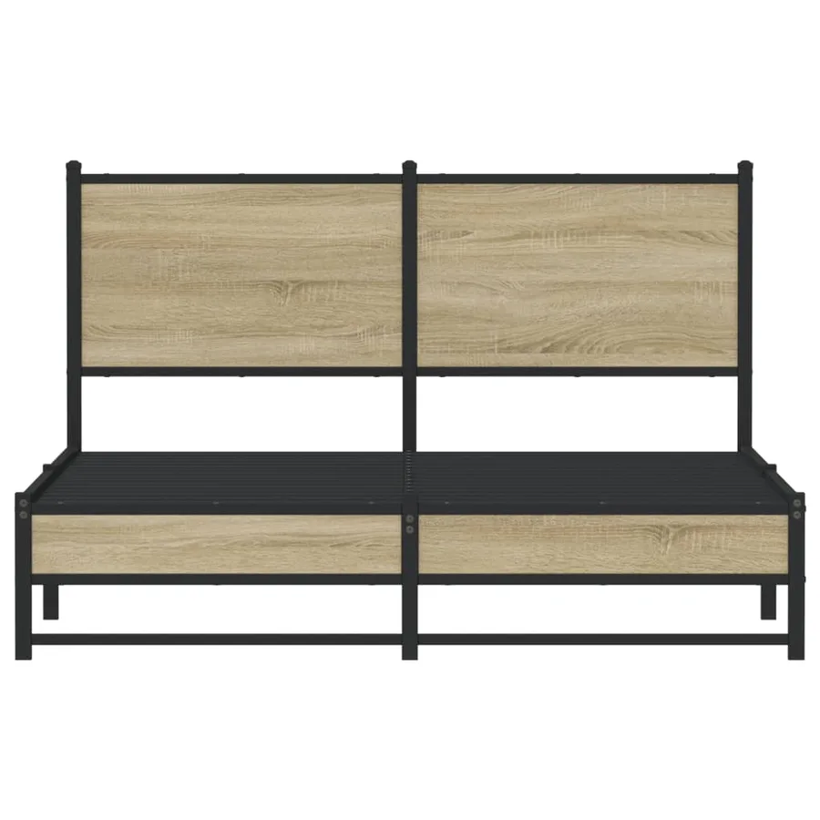 Cadre de lit en métal sans matelas chêne sonoma 140x200 cm - 5