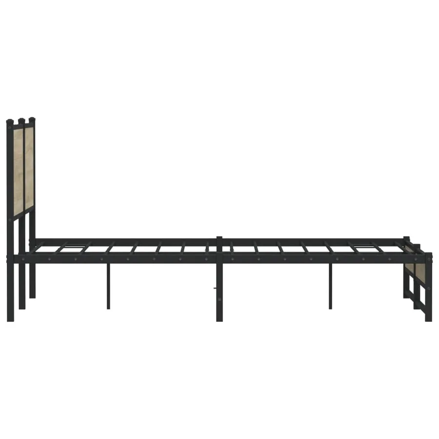 Cadre de lit en métal sans matelas chêne sonoma 140x200 cm - 6