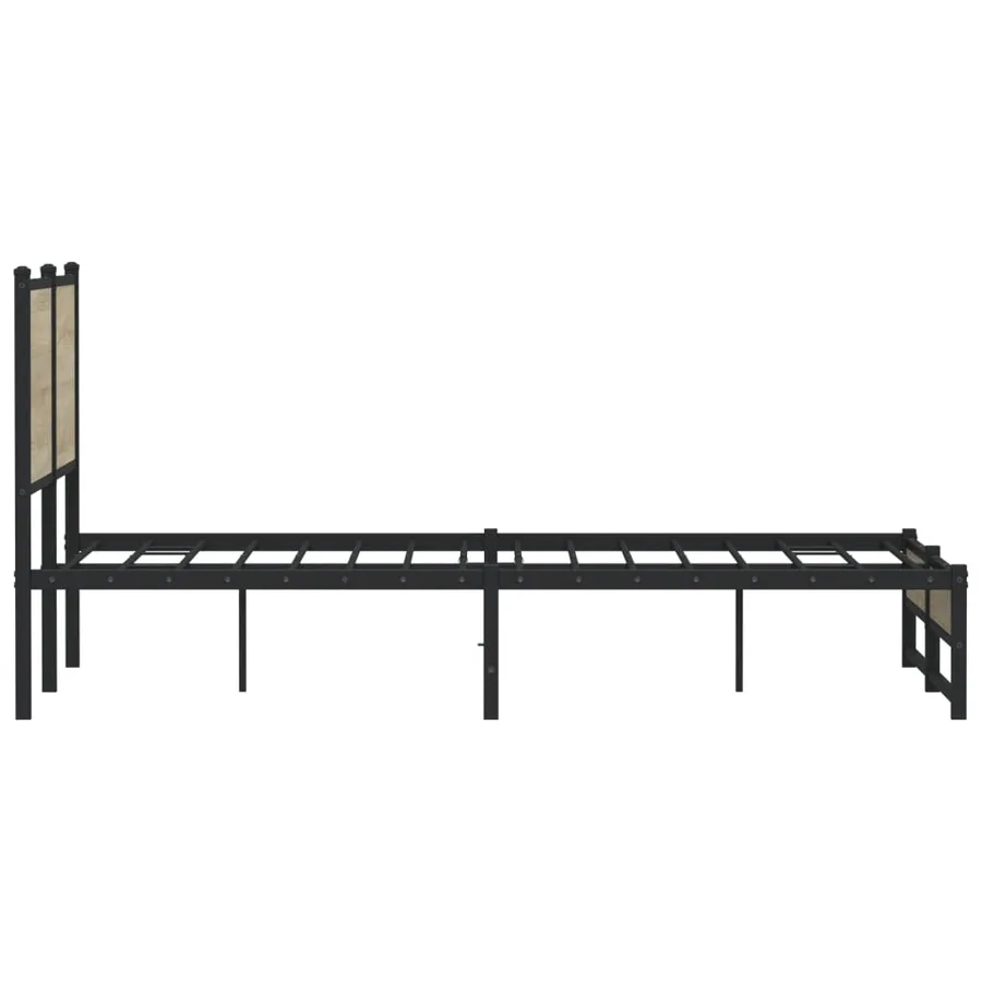 Cadre de lit en métal sans matelas chêne sonoma 137x190 cm - 6