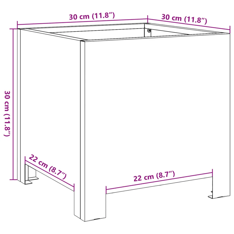 Jardinières 2 pcs vert olive 30x30x30 cm acier - 12