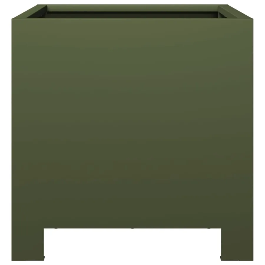 Jardinières 2 pcs vert olive 30x30x30 cm acier - 6