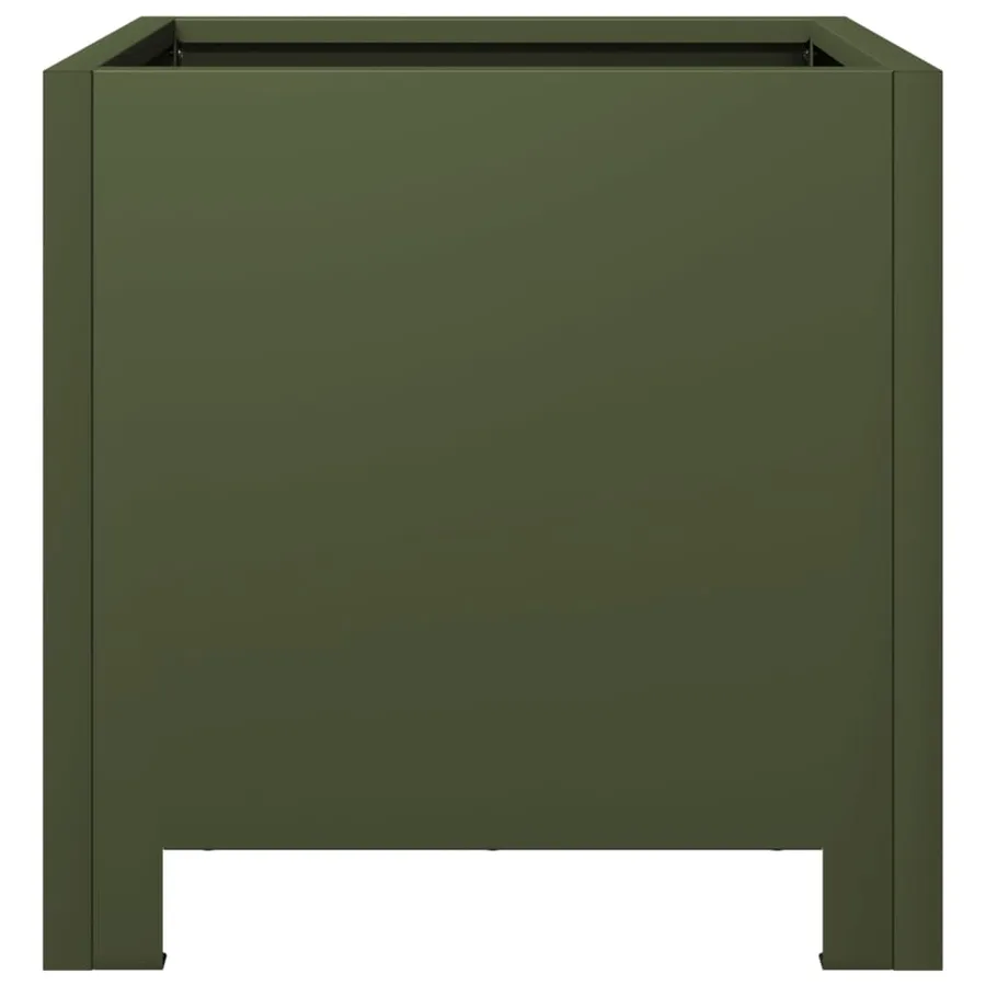 Jardinières 2 pcs vert olive 30x30x30 cm acier - 7
