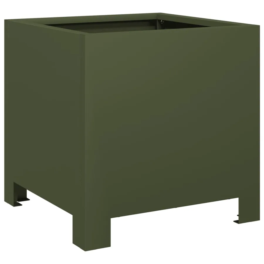 Jardinières 2 pcs vert olive 30x30x30 cm acier - 8
