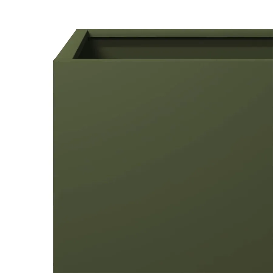 Jardinières 2 pcs vert olive 30x30x30 cm acier - 9