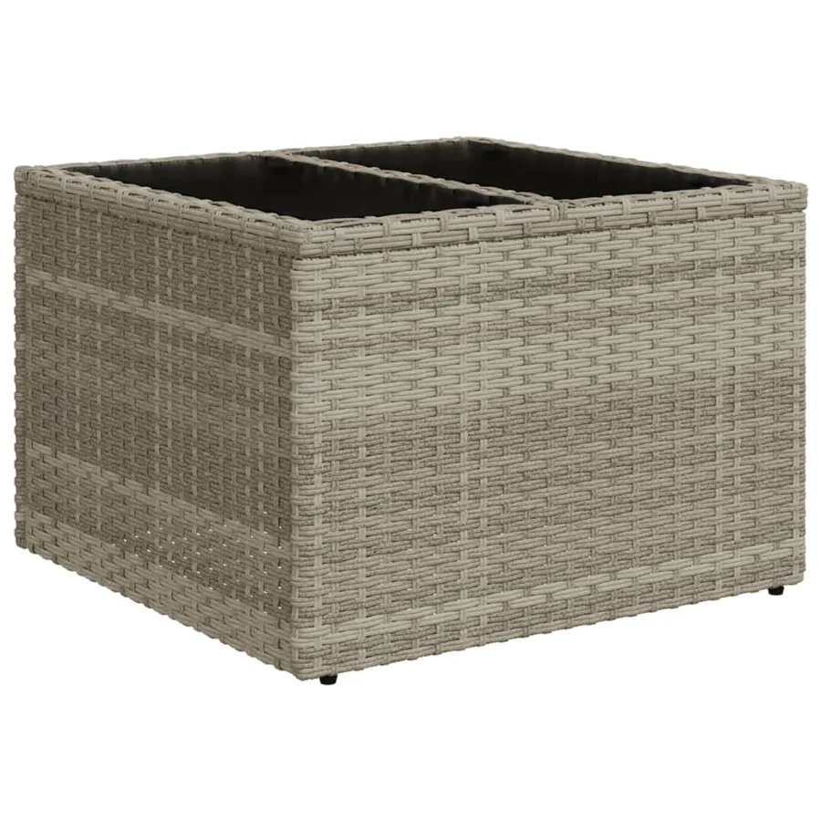 Salon de jardin 11 pcs avec coussins gris clair résine tressée - 6