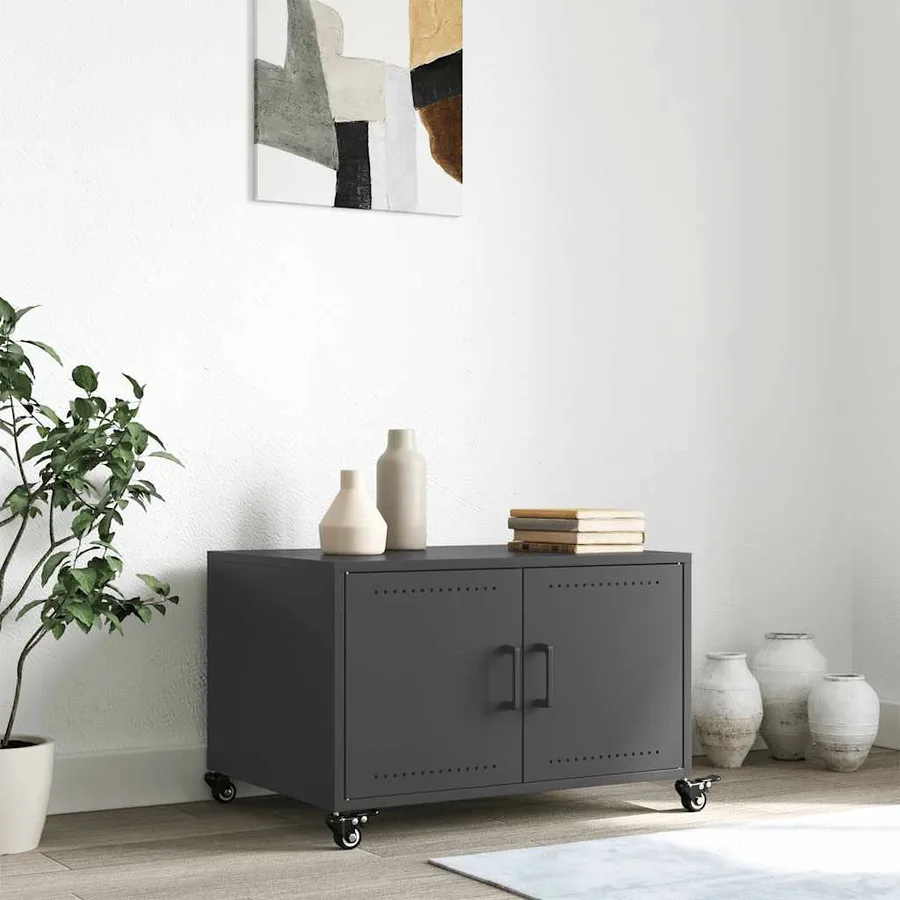 Table basse noir 68x50x43,5 cm acier - 3