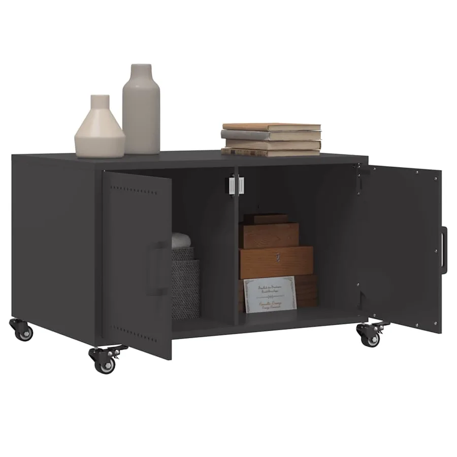 Table basse noir 68x50x43,5 cm acier - 4