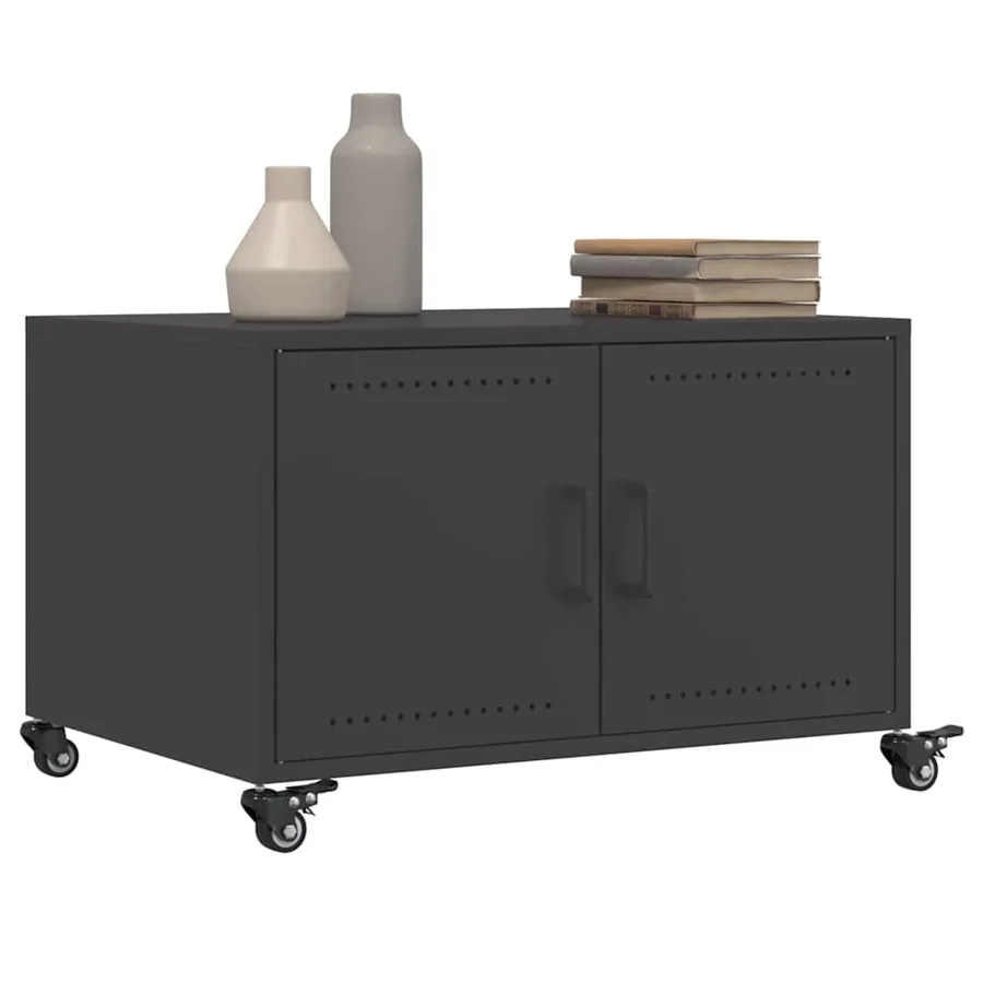 Table basse noir 68x50x43,5 cm acier - 5