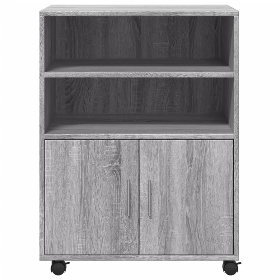 Armoire à roulettes sonoma gris 60x48x81 cm bois d'ingénierie - 4