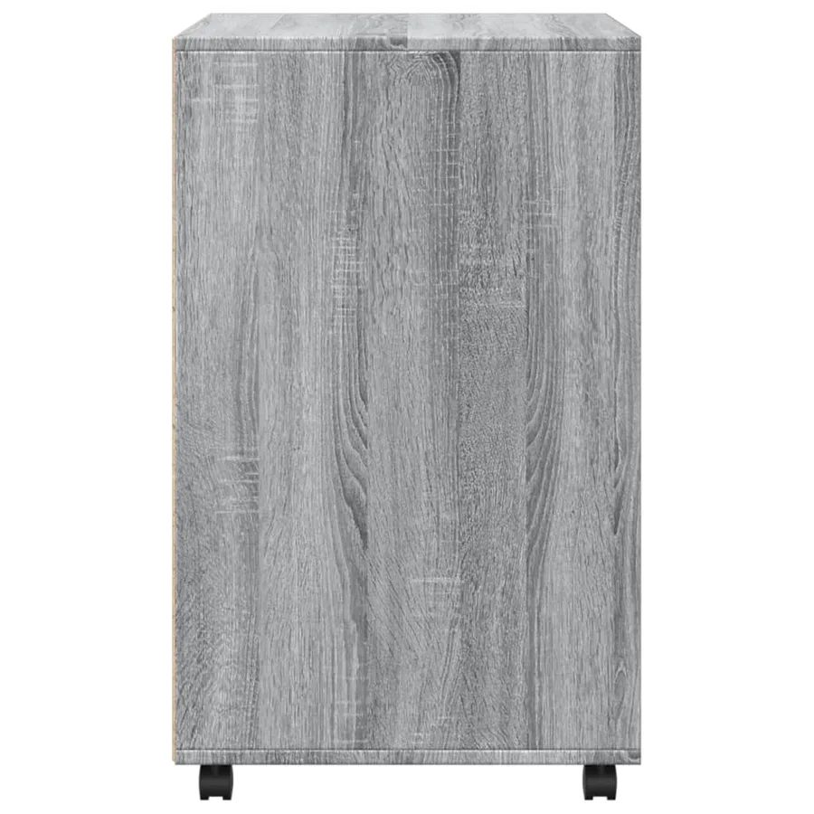 Armoire à roulettes sonoma gris 60x48x81 cm bois d'ingénierie - 5