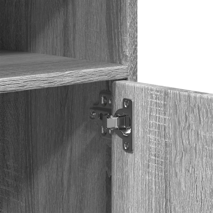 Armoire à roulettes sonoma gris 60x48x81 cm bois d'ingénierie - 8