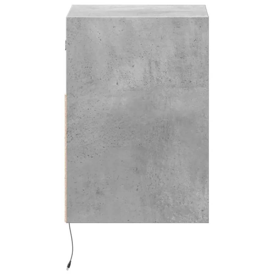 Meuble TV mural avec lumières LED gris béton 41x31x45 cm - 7