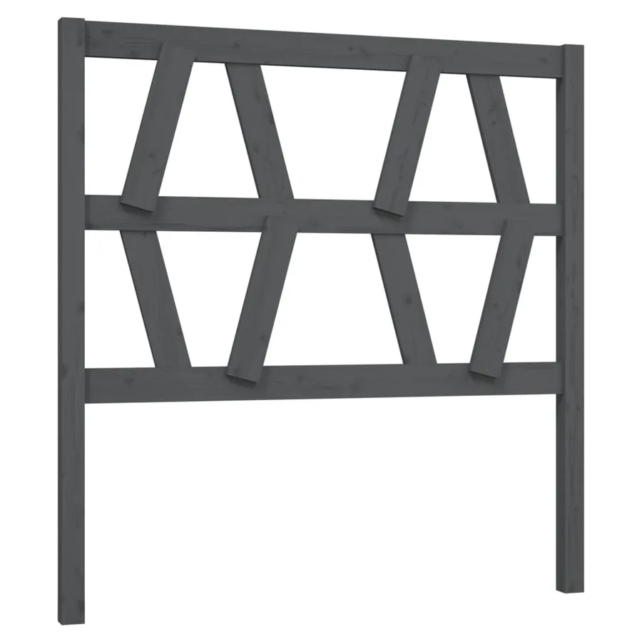 Tête de lit Gris 81x4x100 cm Bois massif de pin - 2