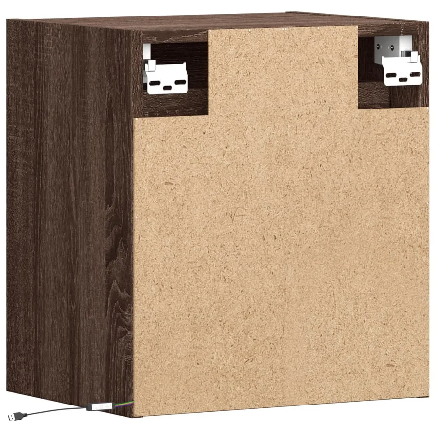 Meuble TV mural avec lumières LED chêne marron 41x31x45 cm - 8