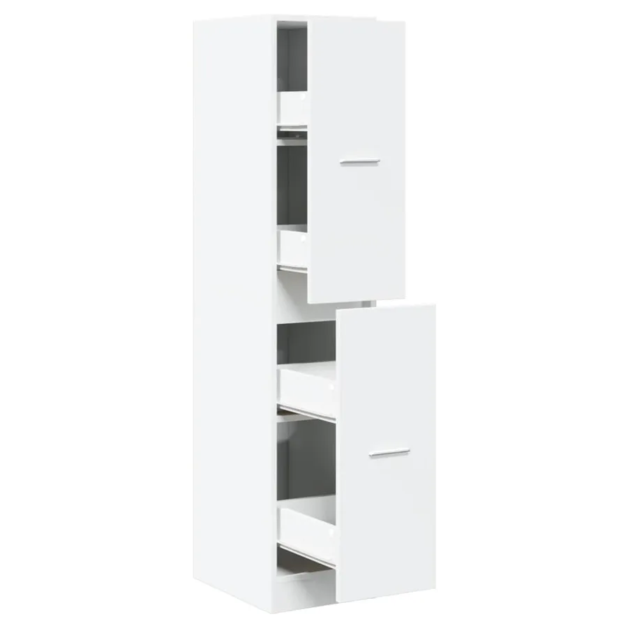 Armoire d'apothicaire blanche 30 x 41 x 144,5 cm Bois d'ingénierie - 2