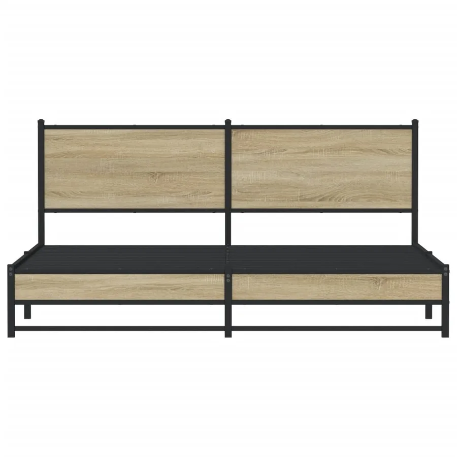 Cadre de lit en métal sans matelas chêne sonoma 180x200 cm - 5