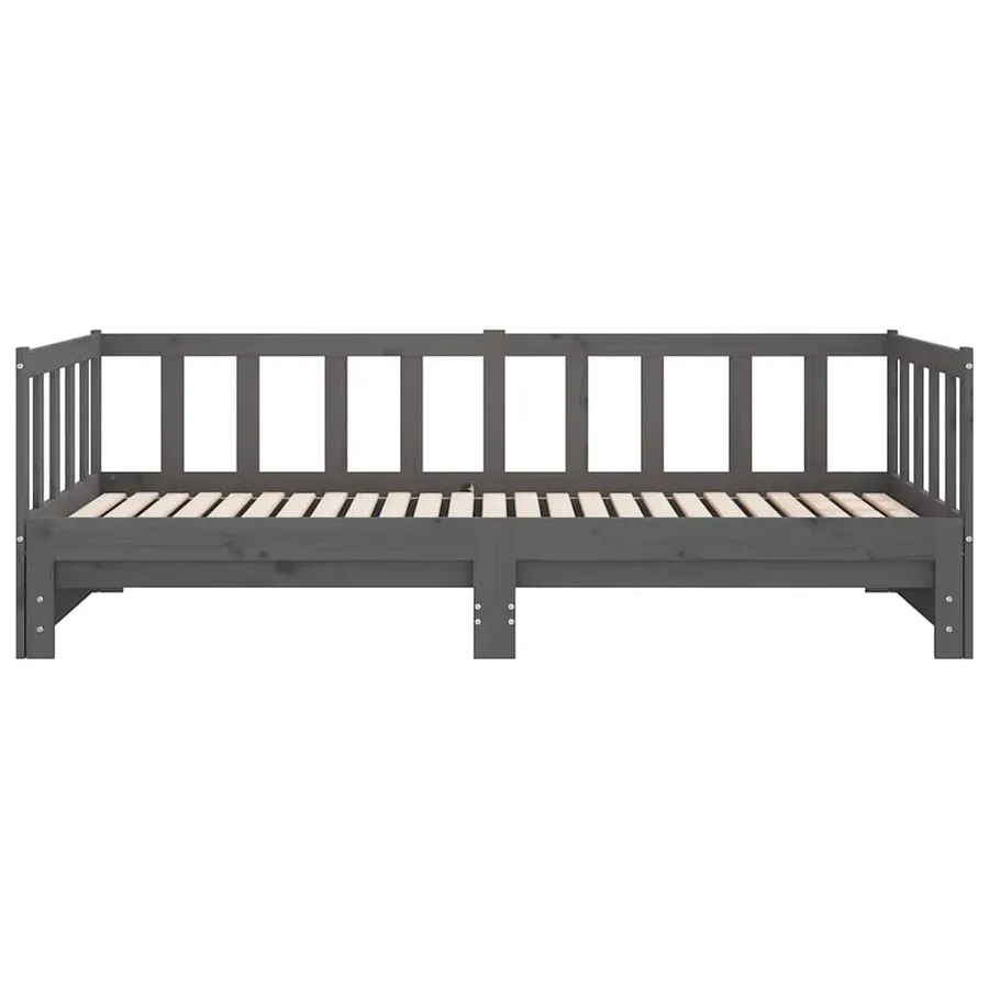 Lit coulissant sans matelas gris 2x(90x190) cm - 6