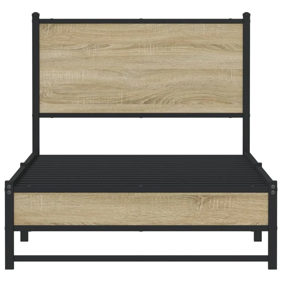 Cadre de lit en métal sans matelas chêne sonoma 90x200 cm - 5