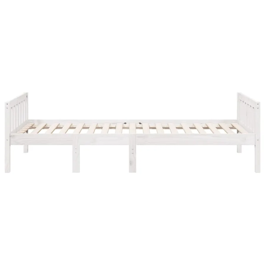 Lit pour enfants sans matelas blanc 90x190cm bois de pin massif - 5