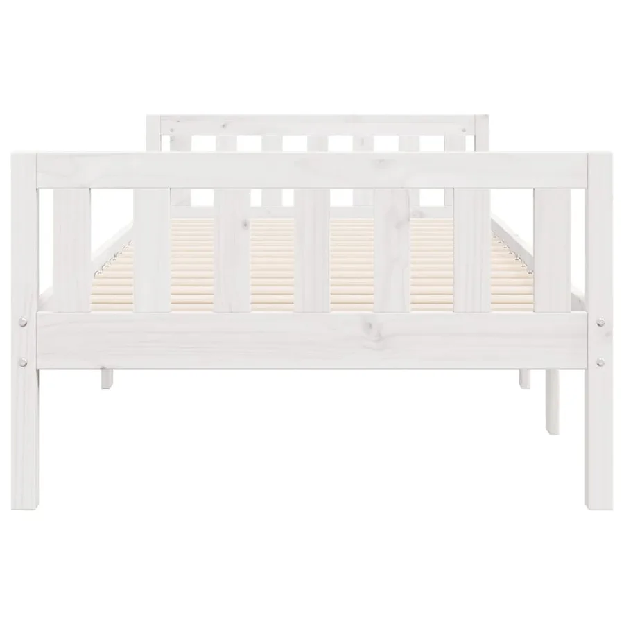 Lit pour enfants sans matelas blanc 90x190cm bois de pin massif - 6