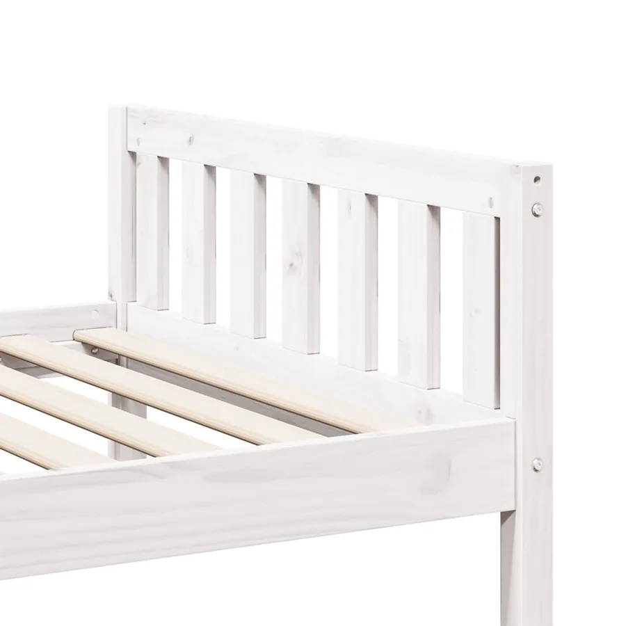 Lit pour enfants sans matelas blanc 90x190cm bois de pin massif - 8