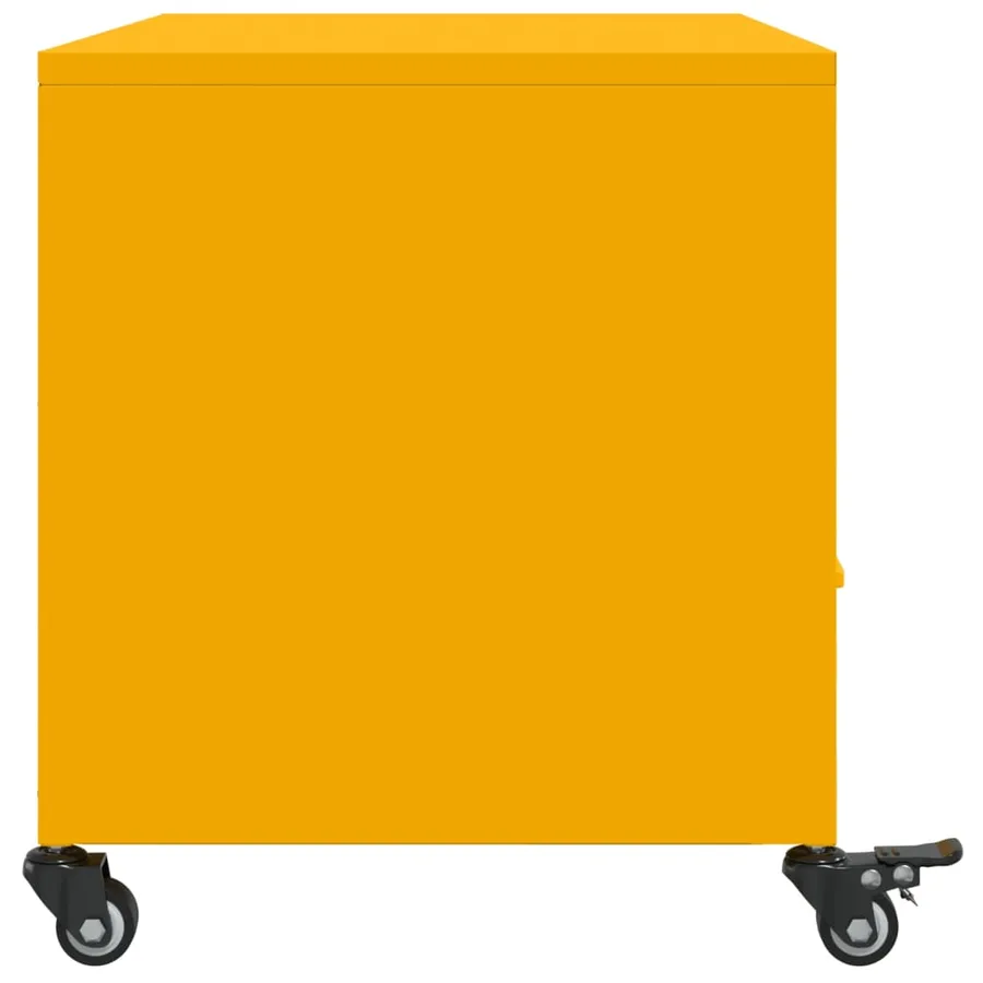 Meuble TV jaune moutarde 68x39x43,5 cm acier - 7