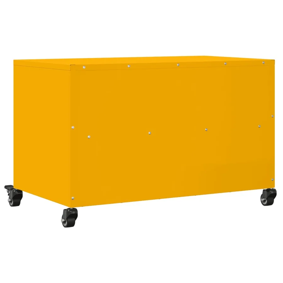 Meuble TV jaune moutarde 68x39x43,5 cm acier - 8