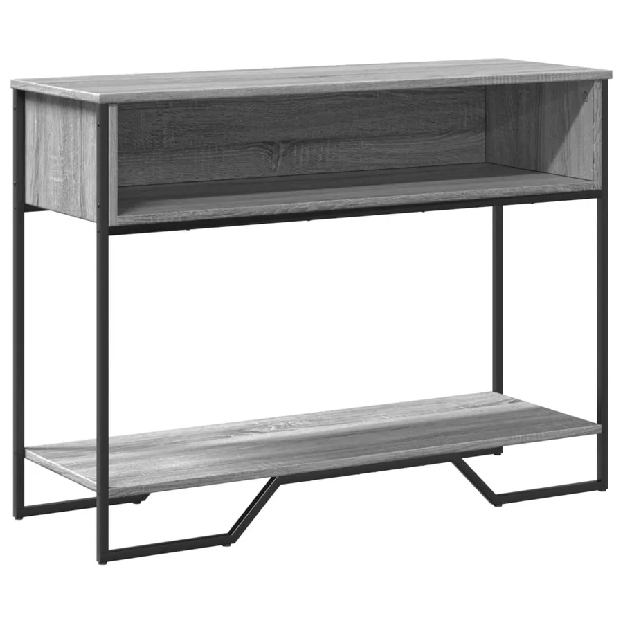 Table console sonoma gris 100x35x74,5 cm bois d'ingénierie - 2