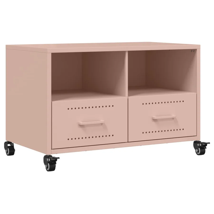 Meuble TV rose 68x39x43,5 cm acier - 2