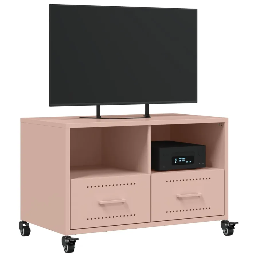 Meuble TV rose 68x39x43,5 cm acier - 4