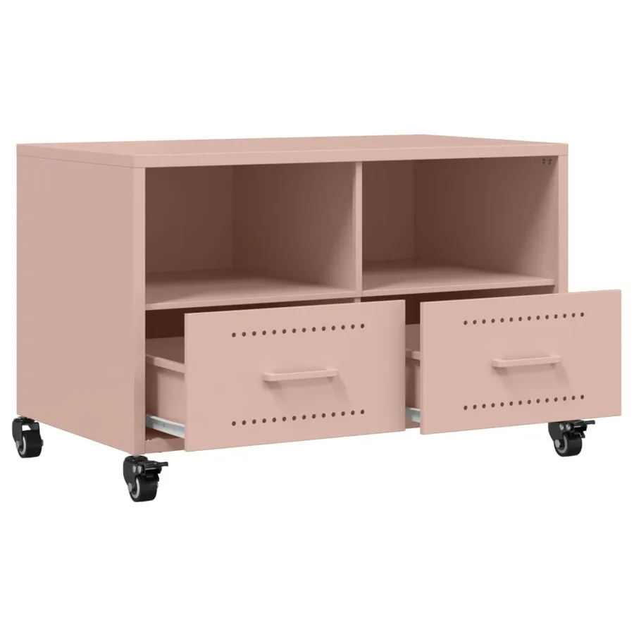 Meuble TV rose 68x39x43,5 cm acier - 9