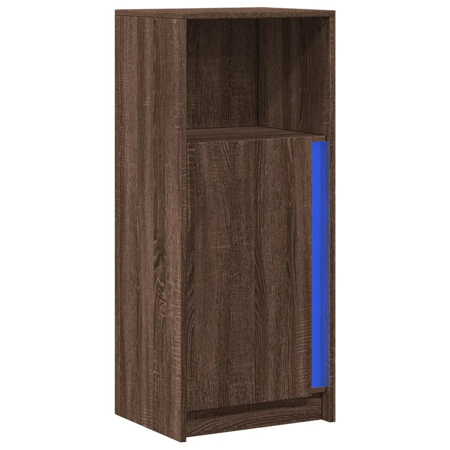 Buffet avec LED chêne marron 42,5x34x100 cm bois d'ingénierie - 3