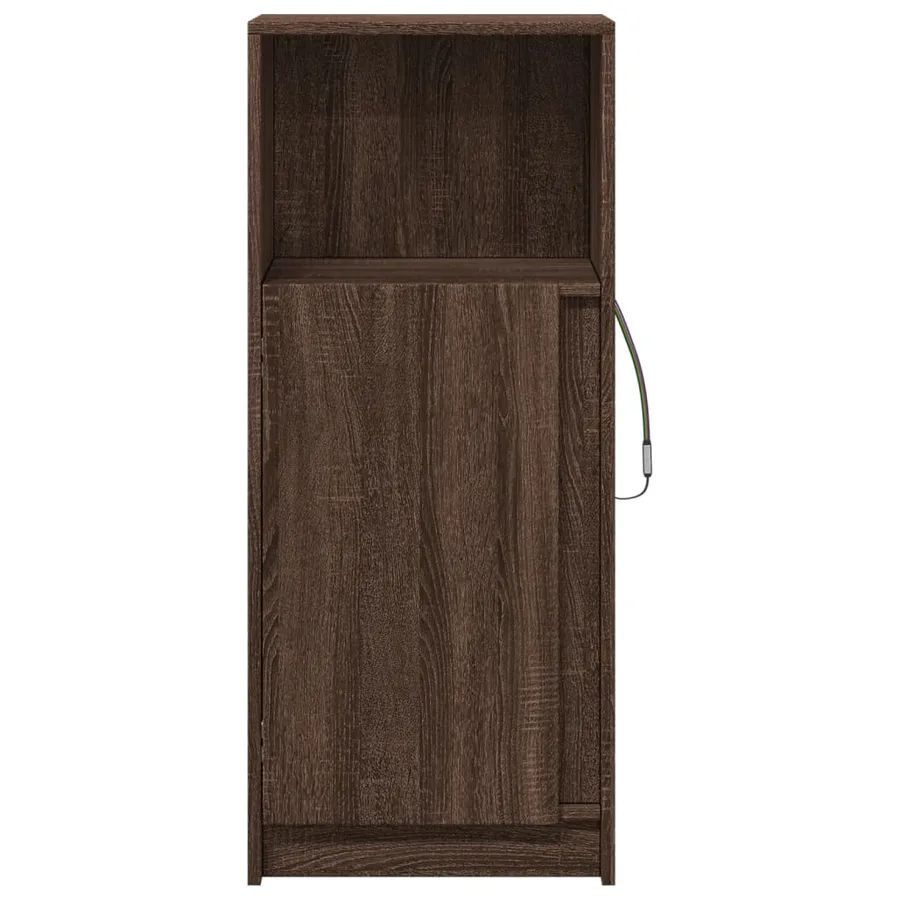 Buffet avec LED chêne marron 42,5x34x100 cm bois d'ingénierie - 6