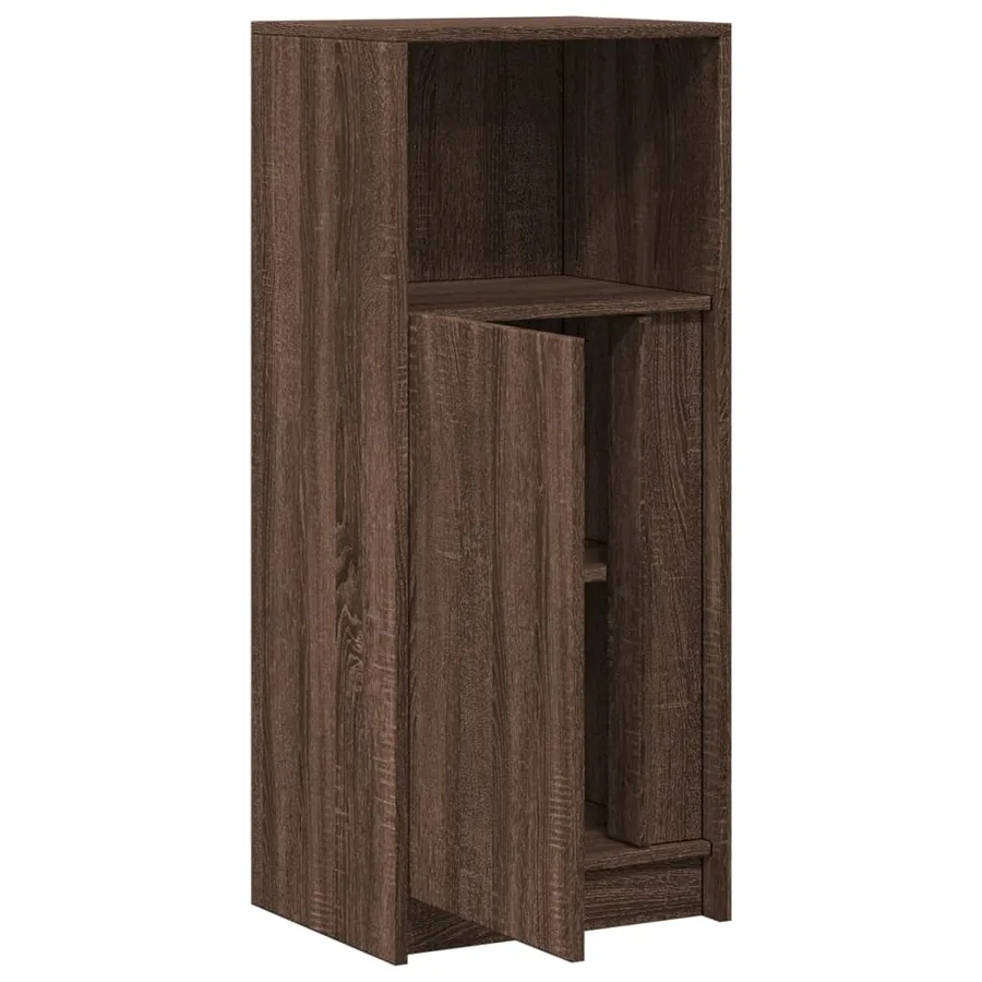 Buffet avec LED chêne marron 42,5x34x100 cm bois d'ingénierie - 7