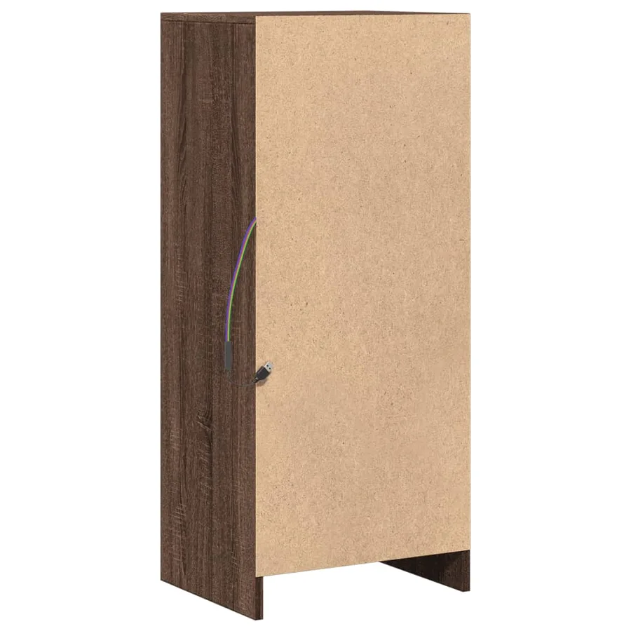 Buffet avec LED chêne marron 42,5x34x100 cm bois d'ingénierie - 9