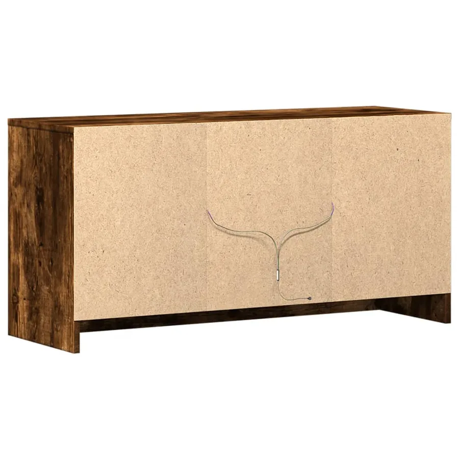 Meuble TV avec LED chêne fumé 100x34x50 cm bois d'ingénierie - 8