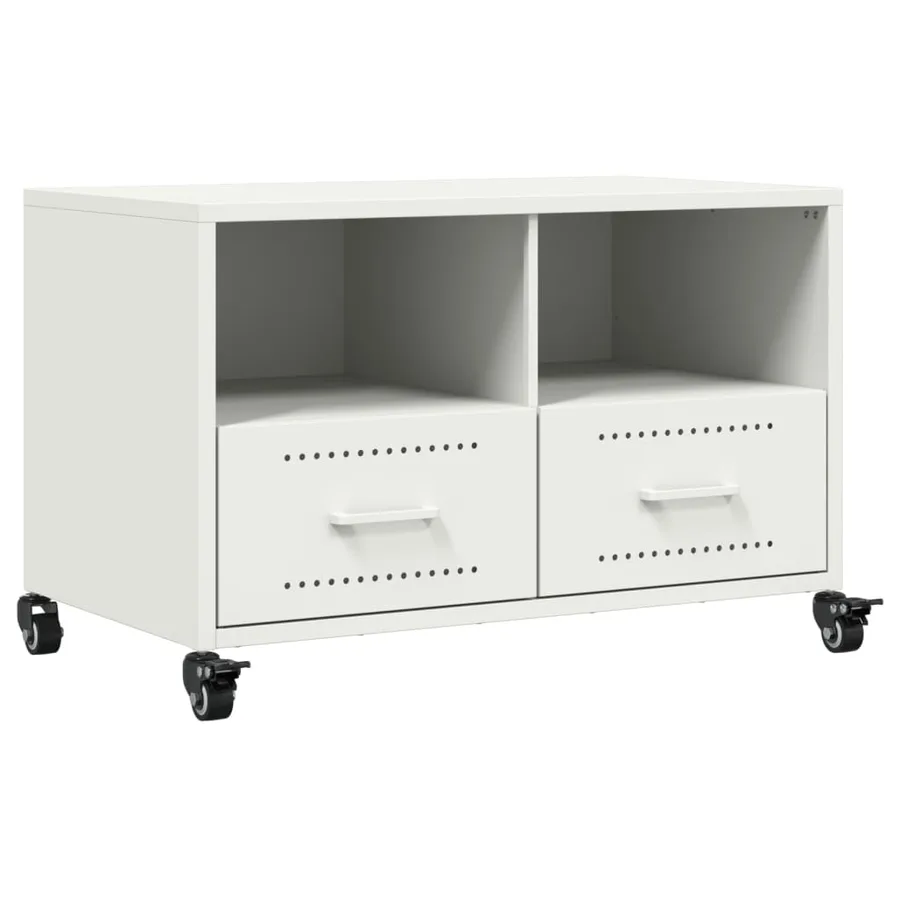 Meuble TV blanc 68x39x43,5 cm acier - 2