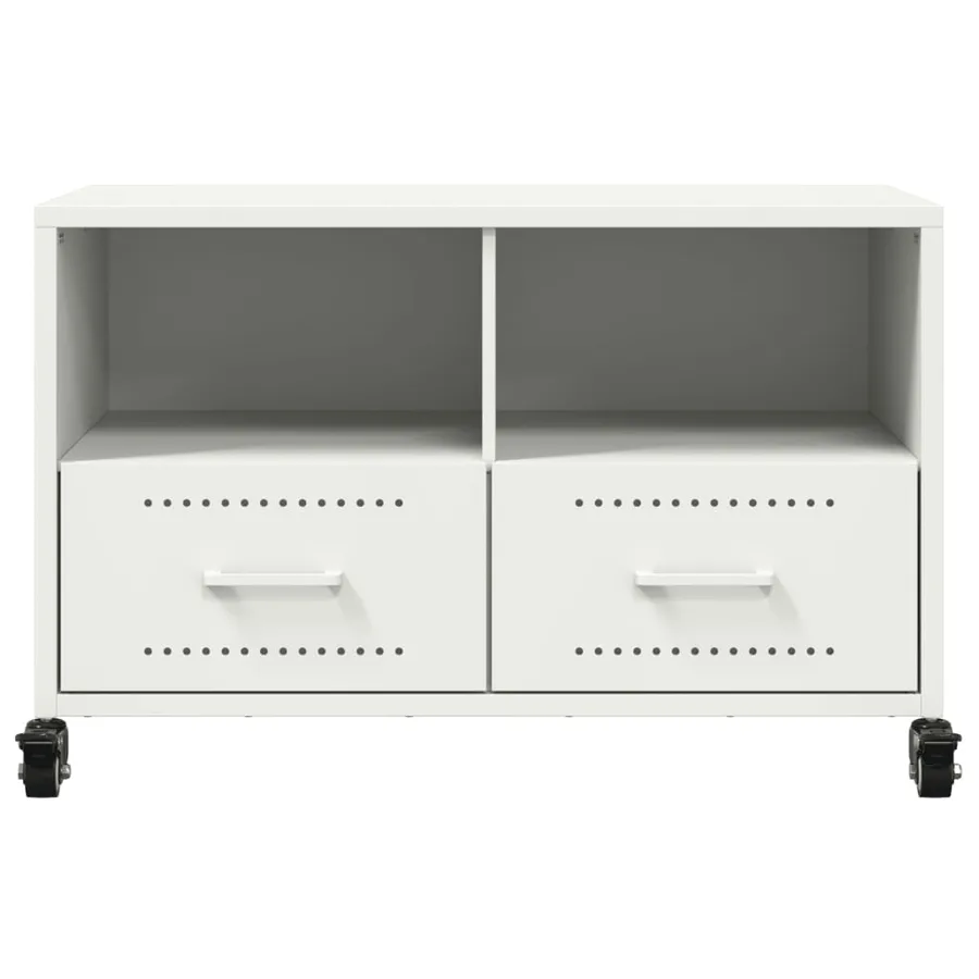 Meuble TV blanc 68x39x43,5 cm acier - 6