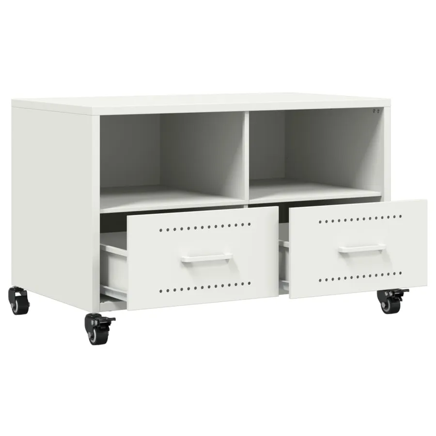 Meuble TV blanc 68x39x43,5 cm acier - 9