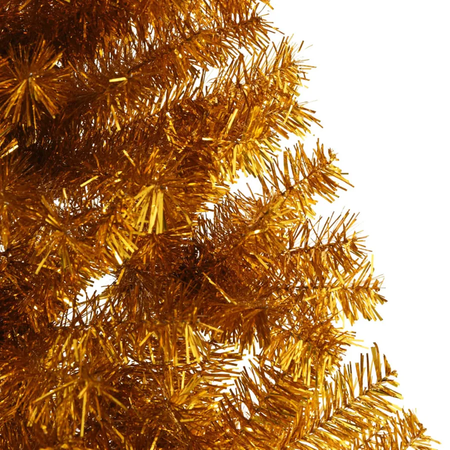 Demi sapin de Noël artificiel avec support doré 240 cm PET - 6