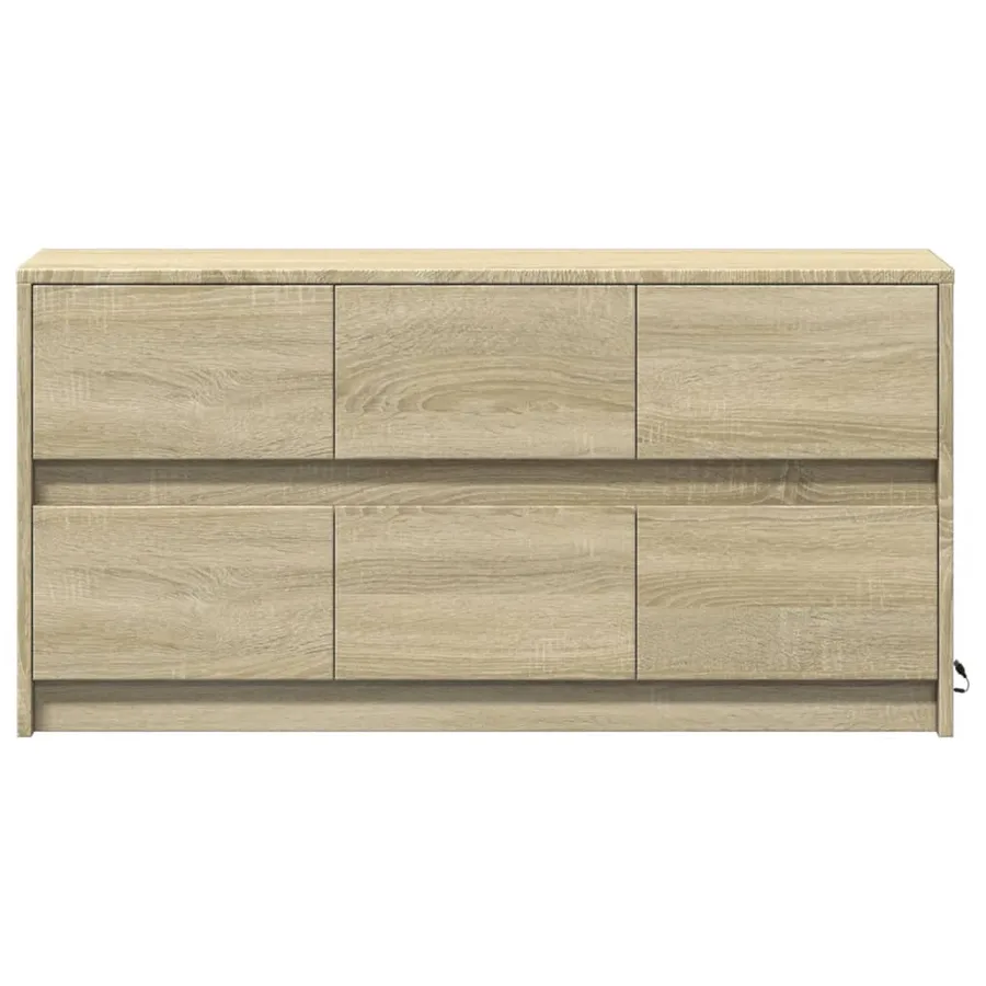 Meuble TV avec LED chêne sonoma 100x34x50 cm bois d'ingénierie - 6