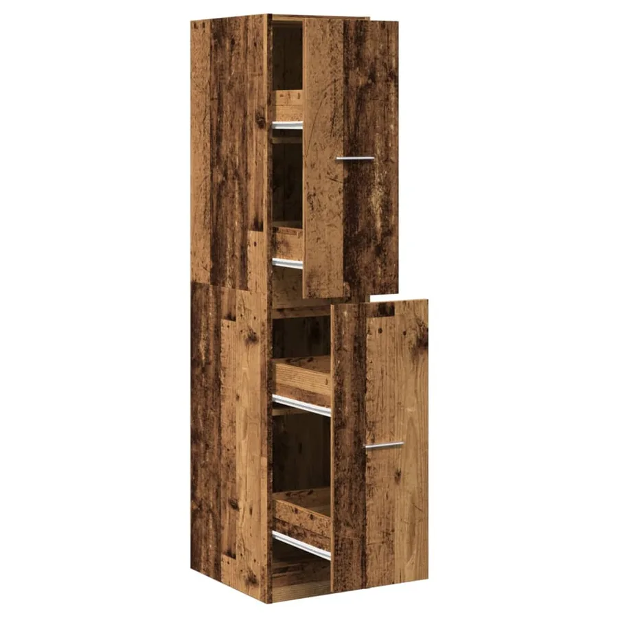 Armoire d'apothicaire vieux bois 30x41x144,5 cm bois ingénierie - 2