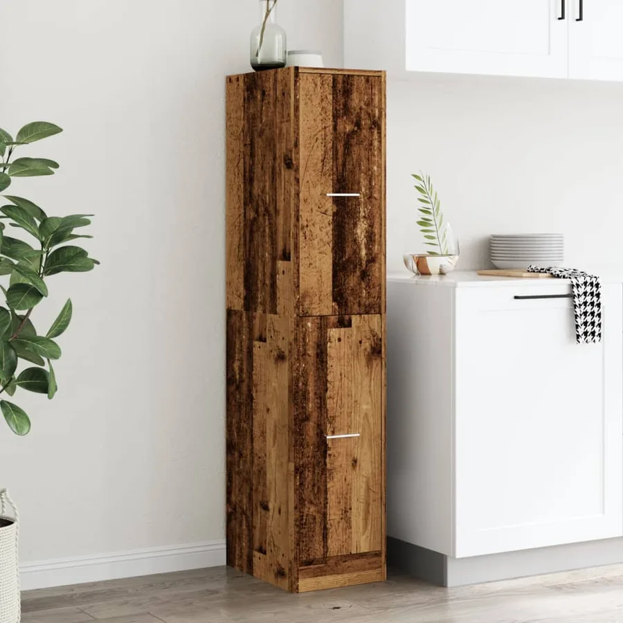 Armoire d'apothicaire vieux bois 30x41x144,5 cm bois ingénierie - 3