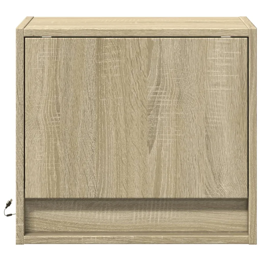 Tables de chevet murales avec lumières LED 2 pcs chêne sonoma - 6