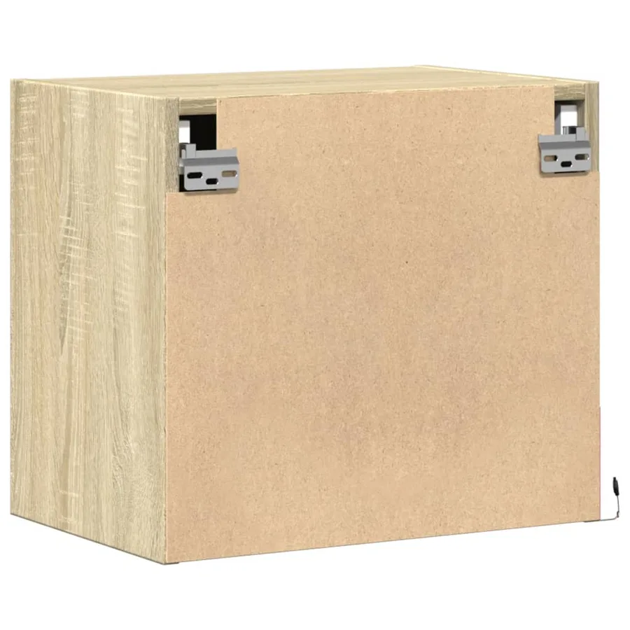 Tables de chevet murales avec lumières LED 2 pcs chêne sonoma - 9