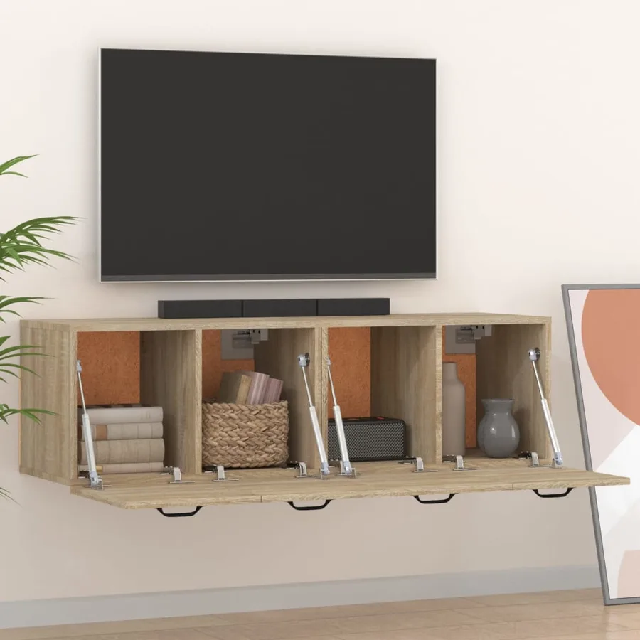 Armoires murales 2 pcs Chêne sonoma 80x35x36,5 cm Bois - 3